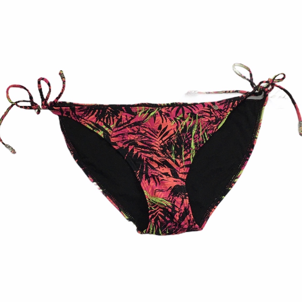 KIRRA String Bikini Swim Bottoms Tropical Print LG